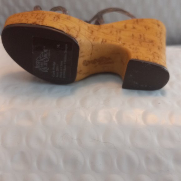 Just The Right Shoe By Raine Cork Wedge Mini Figurine 25093 - Picture 8 of 9